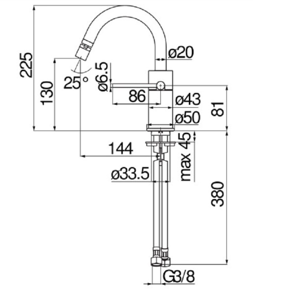 Смеситель для биде Nobili Velis VE125139/3CR