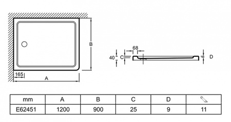 Акриловый поддон Jacob Delafon Flight E62451-F-M65
