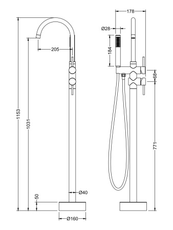 Смеситель для ванны Timo Saona 2300/00Y-CR chrome