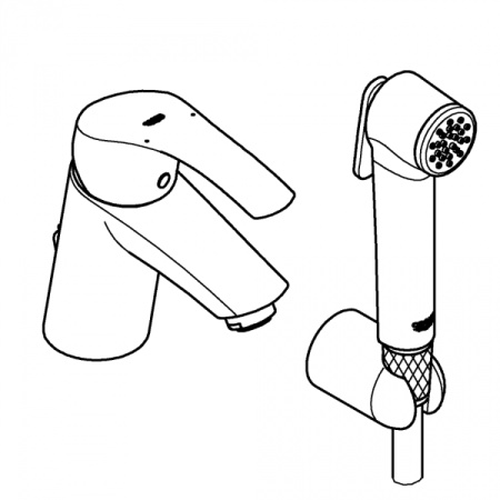 Смеситель для раковины с гигиеническим душем GROHE Eurosmart 23124 002 (23124002) хром