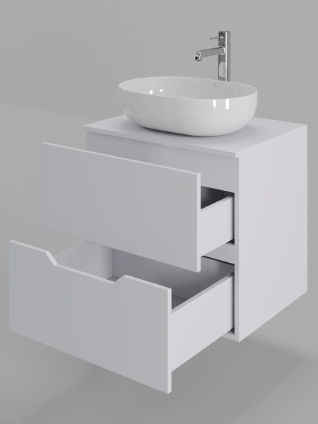 Тумба с раковиной подвесная 60 см Orange Line Li-60TuwMDF+B05-480W белый