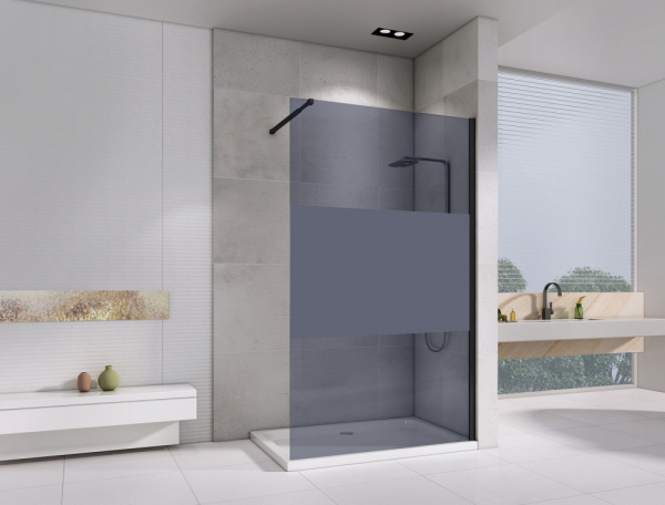 Душевая перегородка (120х200) ABBER Immer Offen AG69120BT черный