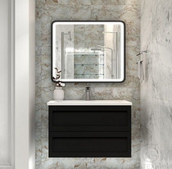 База под раковину напольная Art&max AM-Platino-600-2C-SO-NM-Cer Черный