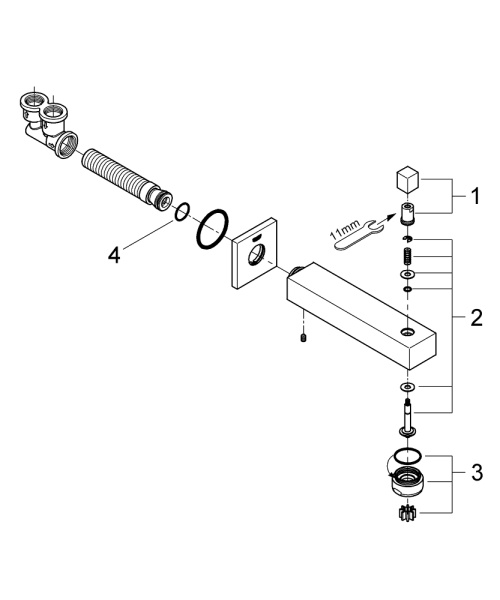 Настенный излив Grohe Eurocube 13304 000 (13304000) хром Настенный излив Grohe Eurocube 13304 000 (13304000) хром