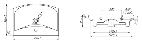 Раковина универсальная Cersanit CARINA 55 S-UM-CAR55/1-w
