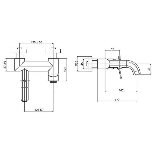 Смеситель для ванны Cezares Fusion FUSION-VDM-01