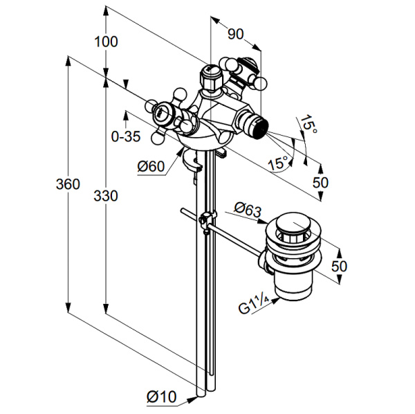 Смеситель для биде Kludi Adlon/1926 512114520