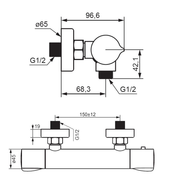 Сместиель для душа Damixa Scandinavian Pure 366000300