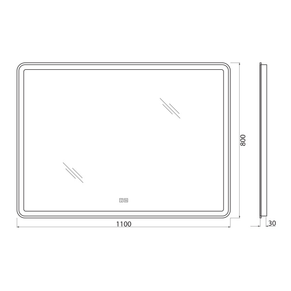 Зеркало BelBagno SPC-MAR-1100-800-LED-TCH-WARM