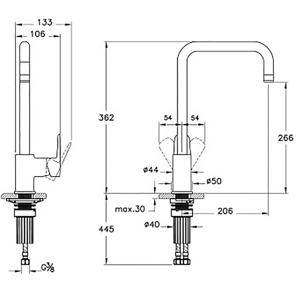 Смеситель для кухни Vitra Flow A4342636EXP Смеситель для кухни Vitra Flow A4342636EXP