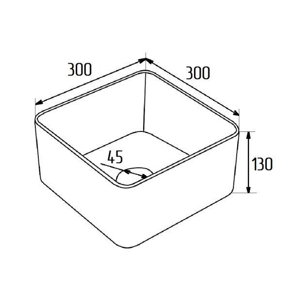 Раковина мебельная Runo Tetra (квадратная) (00-00002561)