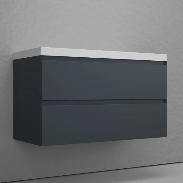 Тумба подвесная без раковины 100 см Style Line Манхэттен ЛС-00002357 графит матовый