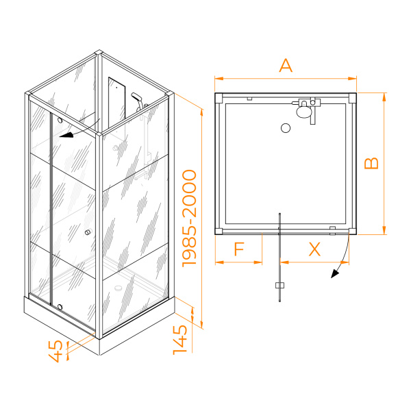 Душевая кабина (120х90) RGW Andaman AN-207 411320792-95