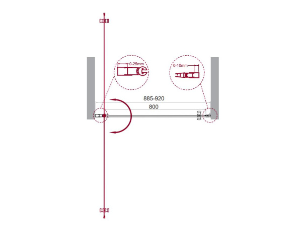 Душевая дверь (90х195) BelBagno ETNA-B-1-90-C-Cr-90