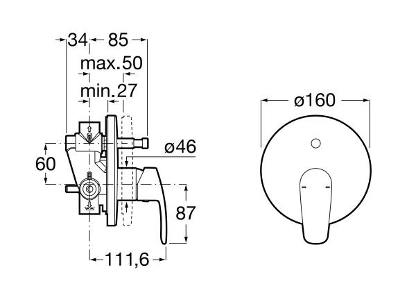 Смеситель для ванны Roca Monodin-N 5A0698C00