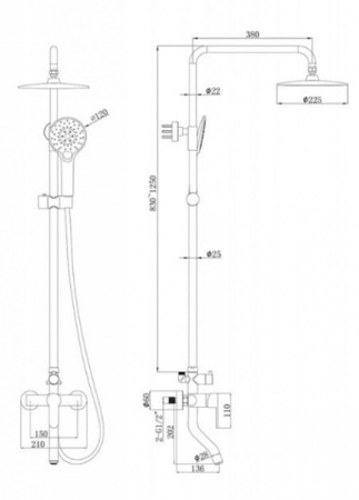 Душевая стойка Bravat Stream F6334368CP-A-RUS