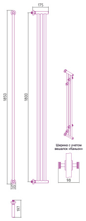 Полотенцесушитель водяной Сунержа Хорда ПП (180х19) золото глянец 03-4124-1800