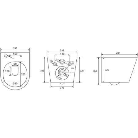 Унитаз ABBER Bequem AC1102TMW подвесной белый матовый, безободковый, смыв торнадо
