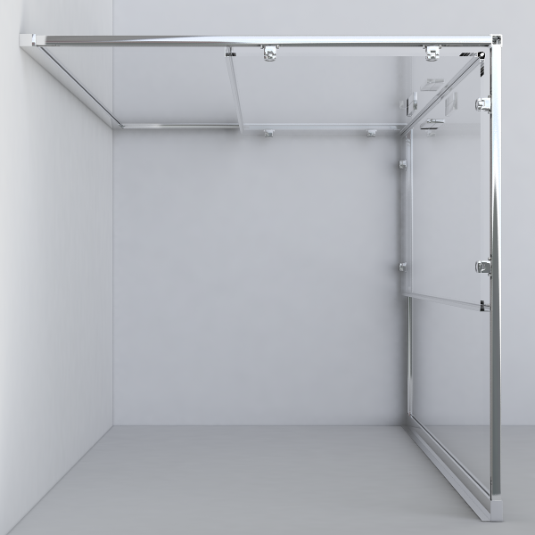 Душевой уголок Vincea  Garda VSS-1G100CLB (100х100) черный, стекло прозрачное