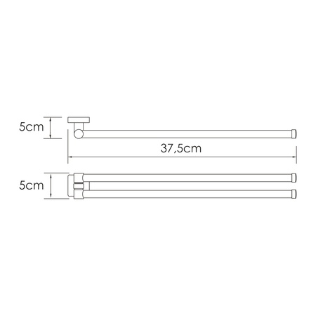 Держатель полотенец двойной WasserKRAFT Rhin K-8731