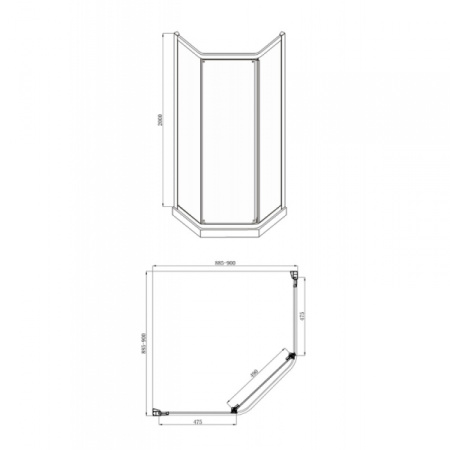 Душевой уголок Bravat Line BS090.6115A