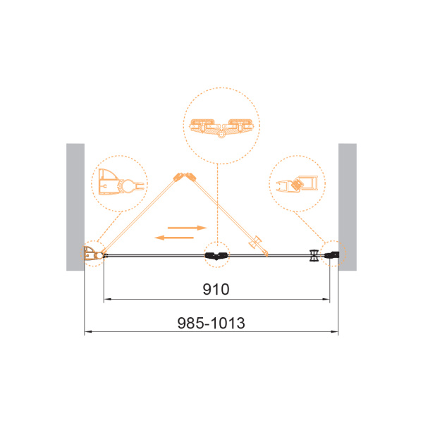 Душевая дверь (100х190) CEZARES ECO ECO-O-BS-12-100-C-Cr