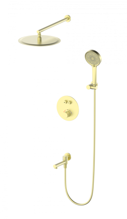 Душевая система с термостатом встраиваемая WONZON & WOGHAND STICK, брашированное золото WW-88929010-BG