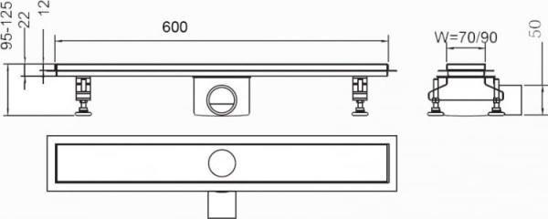 Трап для душа линейный RGW SDR-01-60-E1 21210160-01