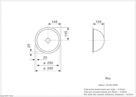 Умывальник Reginox Rio L (Ø 290) RX22273