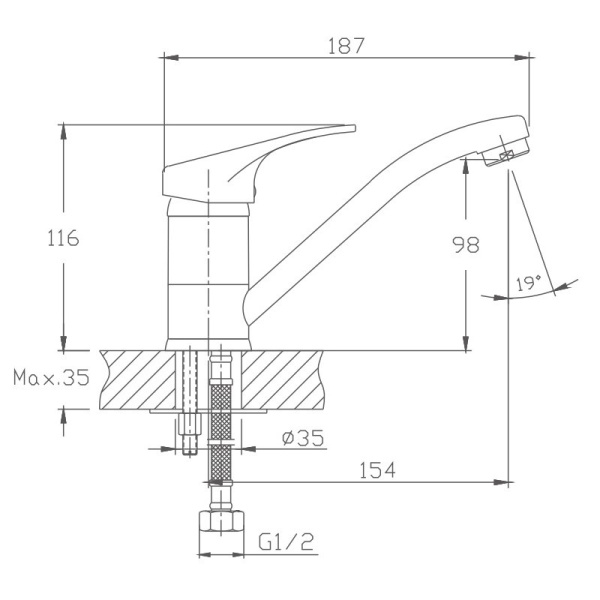 Смеситель для кухни Haiba HB4513 Смеситель для кухни Haiba HB4513