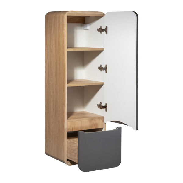 Пенал Runo Ницца 35 дуб натуральный графит правый (00-00002129)