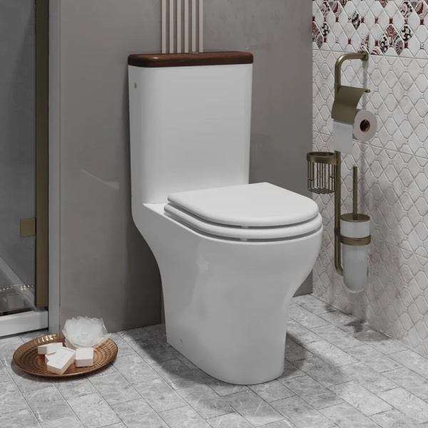 Унитаз-компакт безободковый Opadiris Палермо OS24723A крышка бачка антикварный орех