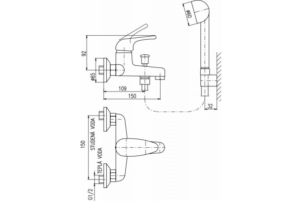Смеситель для ванны Rav Slezak Sazava SA354.5/1