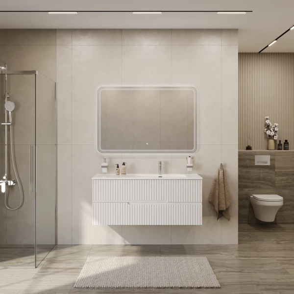 Тумба под раковину Cezares DUET-N-1200-2C-SO-BL-R Bianco Lucido