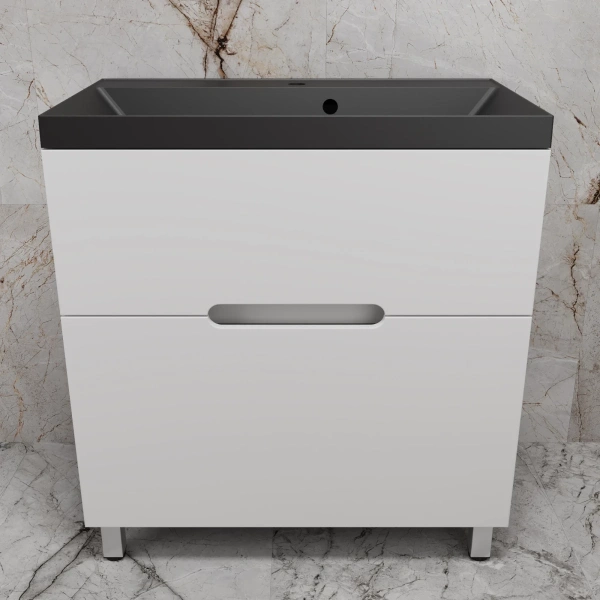 Тумба напольная без раковины 80 см Style Line Матис ЛС-00002443 белый матовый