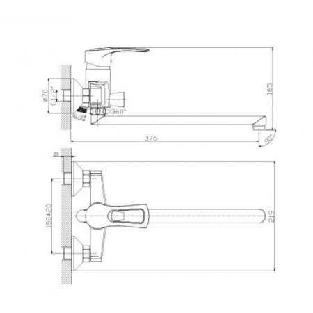 Смеситель для ванны Rossinka T (T40-32)