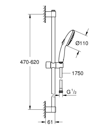 Душевой гарнитур GROHE Tempesta 110 269152433