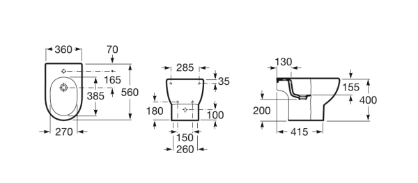 Биде напольное Roca Meridian 357244000