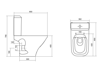 Унитаз напольный  Santek Лайн  rimless 1WH501573