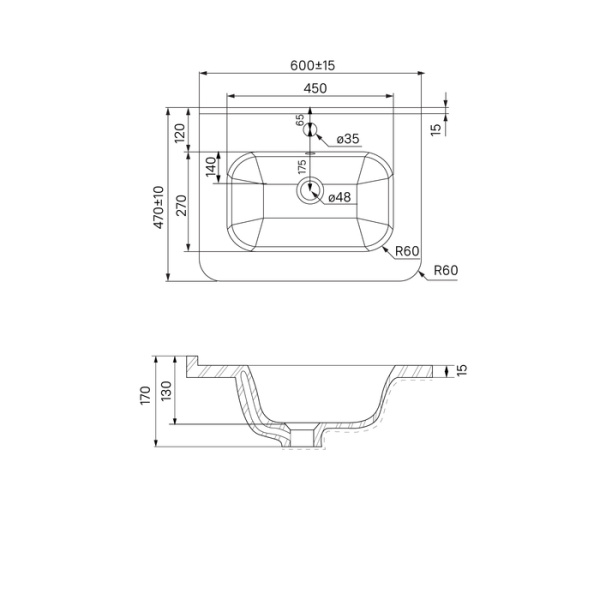 Тумба с раковиной Iddis  Brick белая,  60 см (BRI60WFi95K)