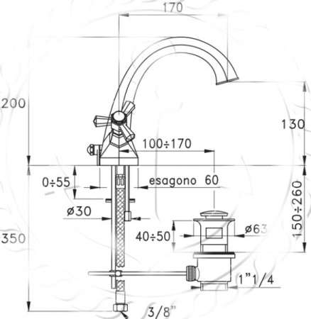 Смеситель для раковины Stella Eccelsa EC 00006 CR00