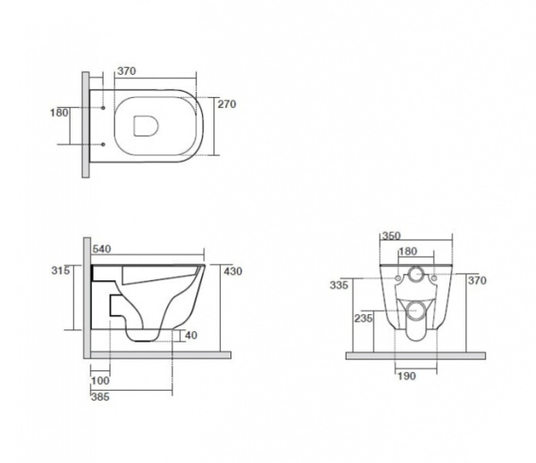 Унитаз подвесной Kerasan Tribeca 511501bi