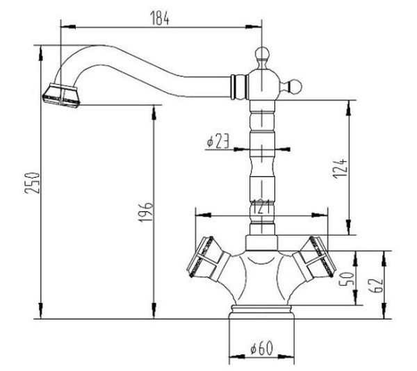 Смеситель для кухни, античное серебро Zorg 5003K-SL