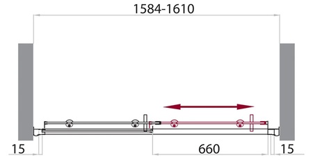 Душевая дверь (160х185) BelBagno UNO-BF-1-160-C-Cr