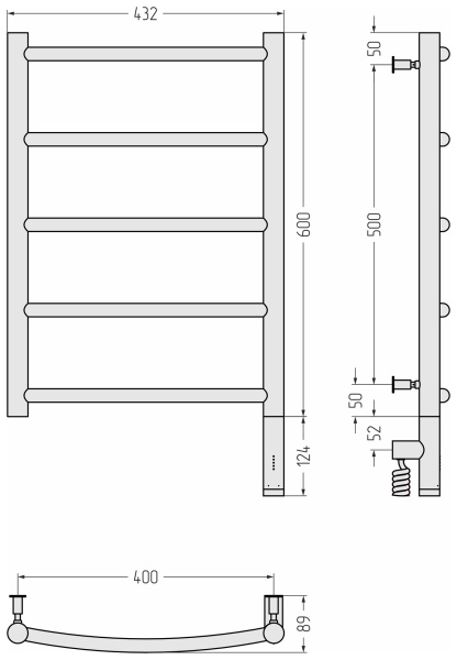 Полотенцесушитель электрический Сунержа Галант 3.0 (60х40) 31-5801-6040 правый Полотенцесушитель электрический Сунержа Галант 3.0 (60х40) 31-5801-6040 правый