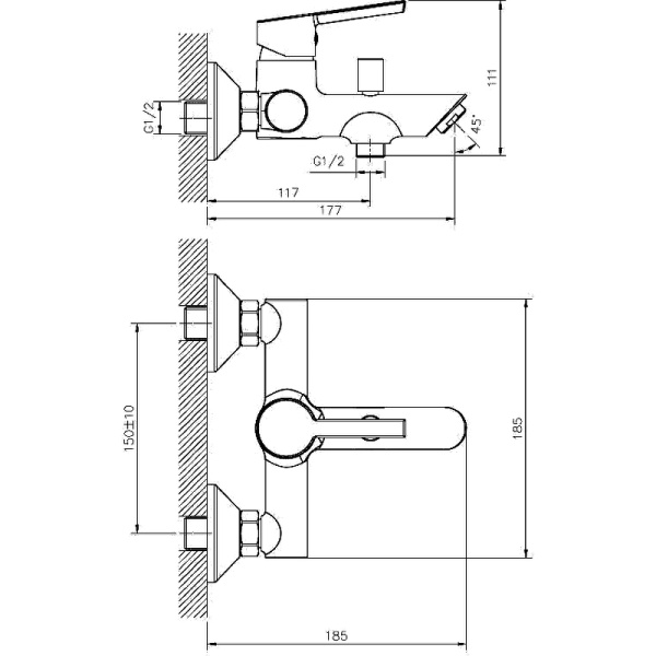 Смеситель для ванны и душа ESKO LONDON (LD 54)