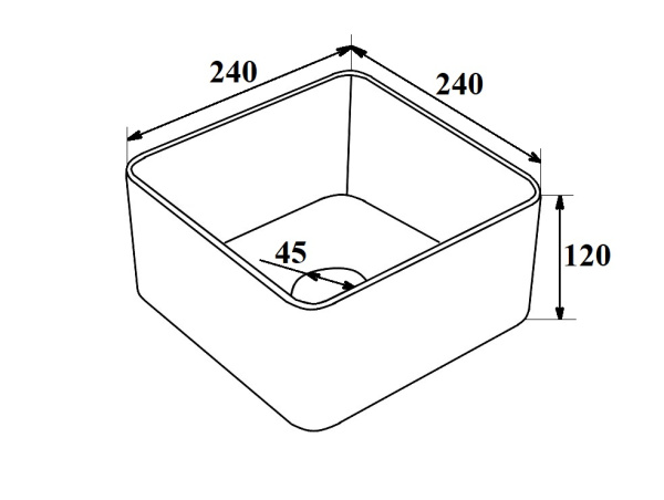 Раковина Runo мебельная 24 квадратный UNO (00-00001355)
