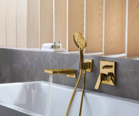 Смеситель для ванны встраиваемый Hansgrohe Metropol 32545990 полированное золото