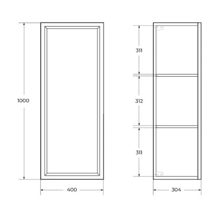 Шкаф подвесной Cezares GIUBILEO-1000-1A-SC-BL-R