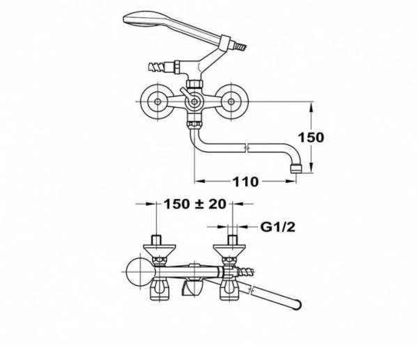 Смеситель для ванны MOFEM EVROSZTAR NOVA 141-0094-32